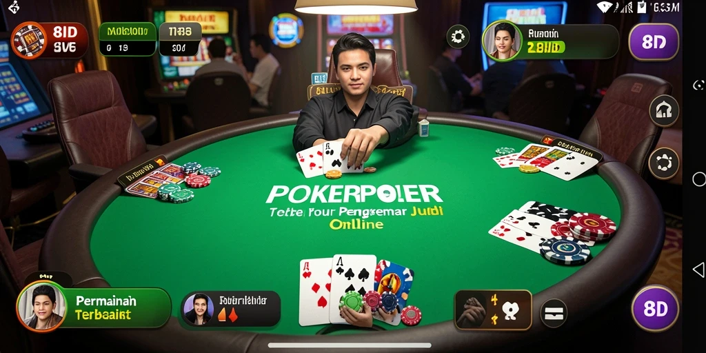 Tampilan gameplay Poker yang mendebarkan di 8ID.