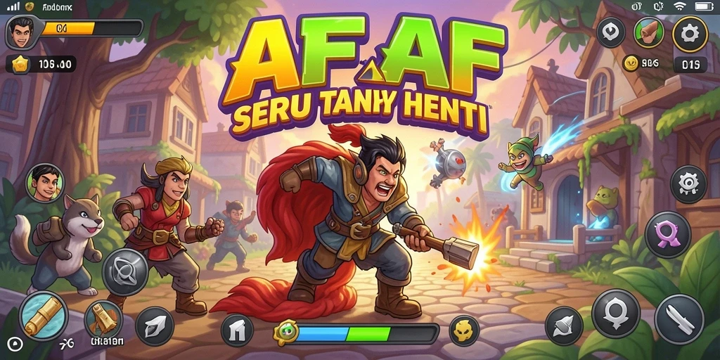 Tampilan gameplay AFAF yang penuh warna dan seru.