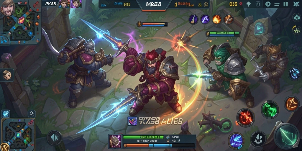 Gameplay seru PK88 dengan aksi dan strategi MOBA yang mendebarkan.