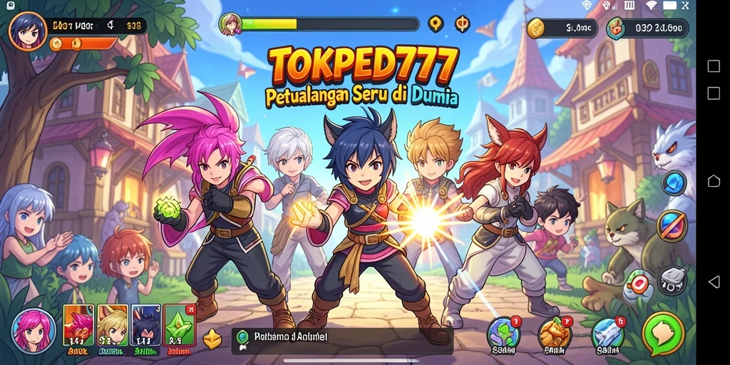 Tangkapan layar utama menunjukkan karakter Anime yang sedang bertarung.