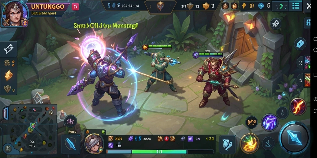Tampilan gameplay UNTUNGGO yang seru dan menantang.