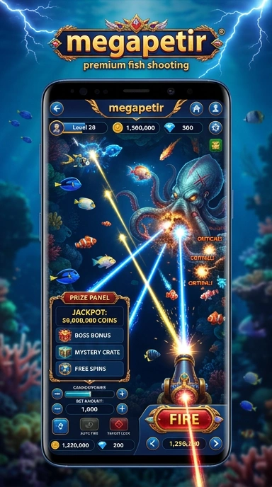 Tampilan antarmuka aplikasi megapetir yang user-friendly.